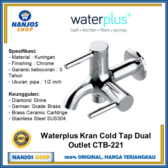 Waterplus Keran Kran Tembok Cabang Double Tap Ctb 221 Ctb221