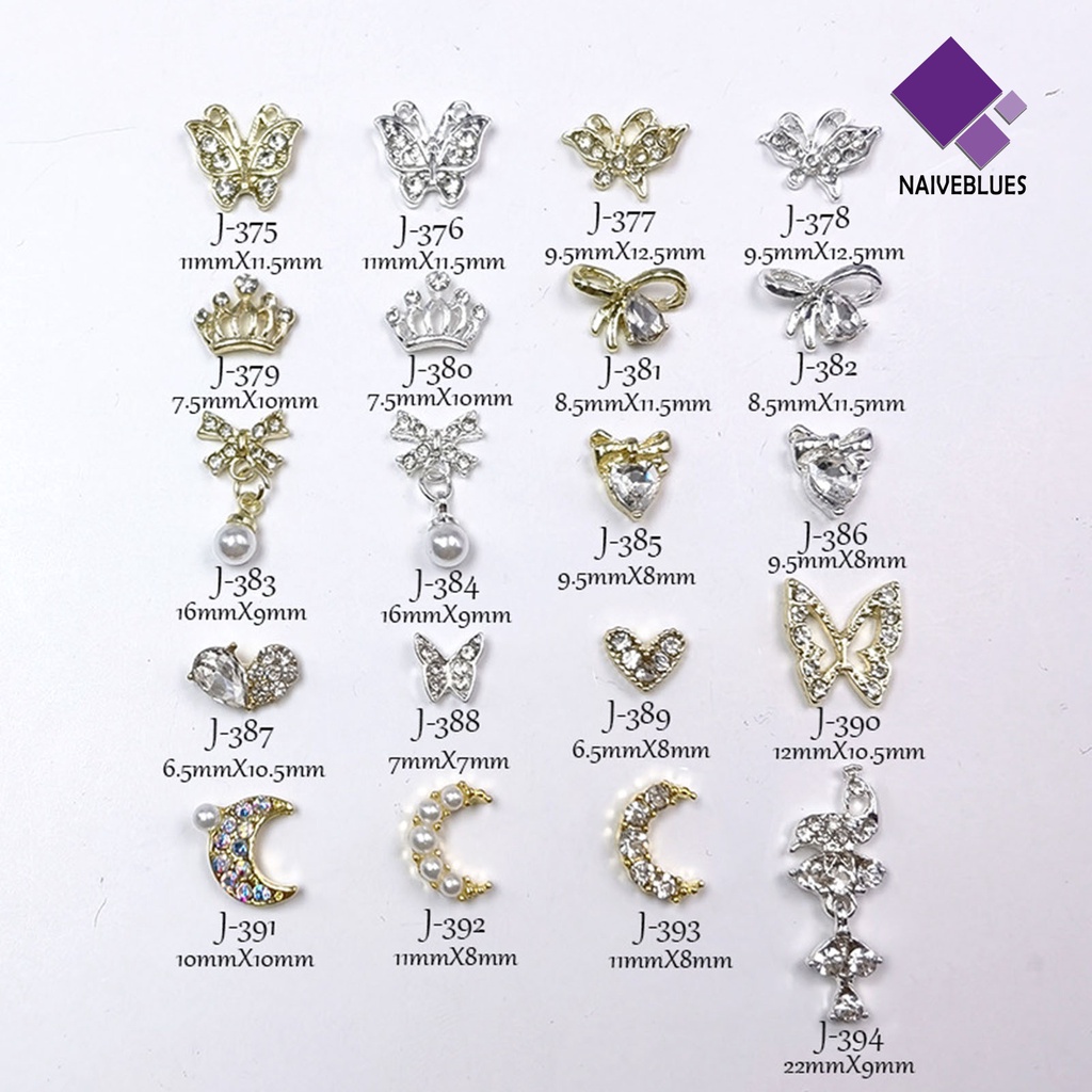 10pcs Charms Kuku 3D Desain Acak Untuk Kerajinan Manicure Salon