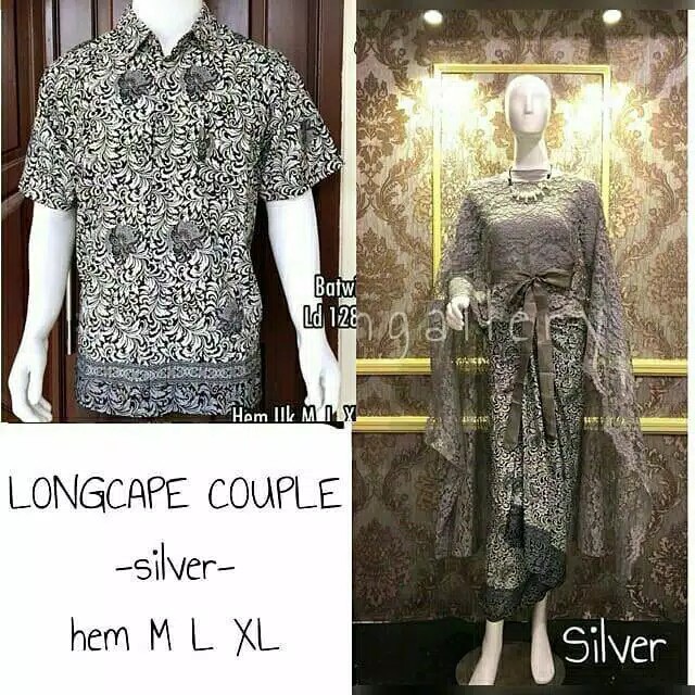 COUPLE LONG CAPE BRUKAT/KEBAYA COUPLE/BAJU KONDANGAN/BAJU BATIK COUPLE RUMAH KEBAYA BANDUNG RUMAH SONGKET BANDUNG