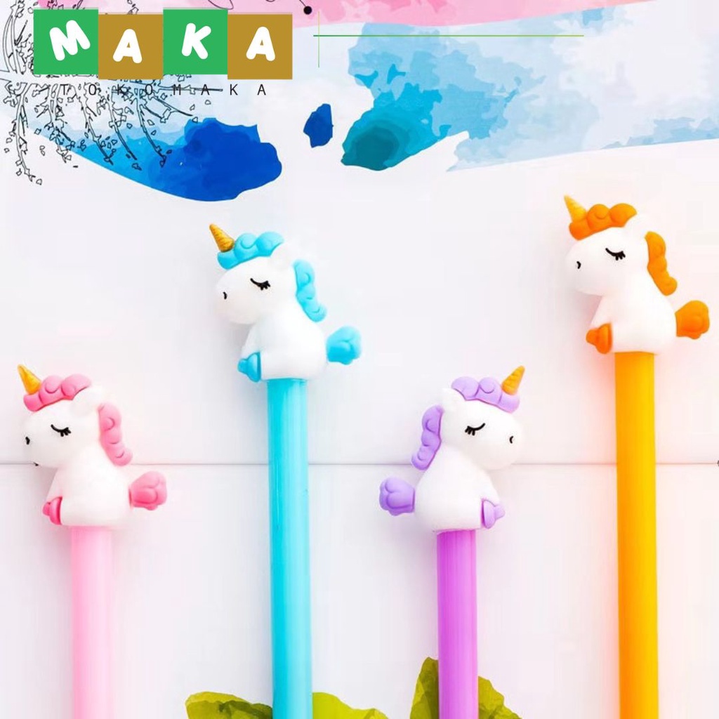 

pulpen gel unicor pen unicorn duduk perlengakpan sekolah pena bolpen atk murah alat tulis kantor lucu