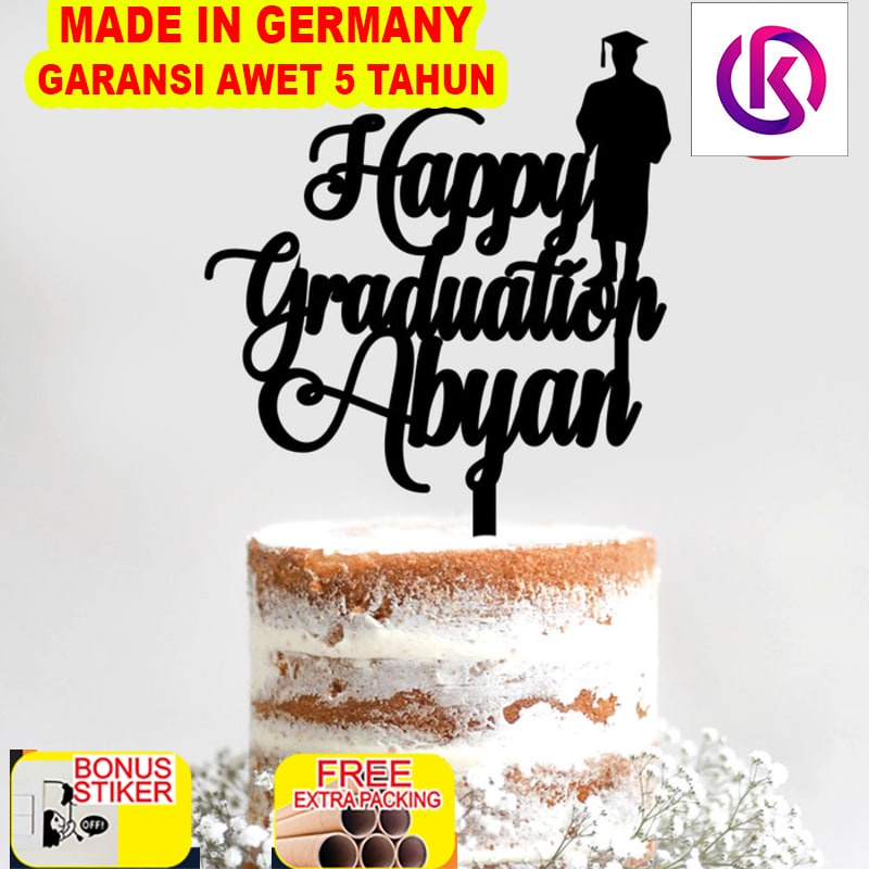 

Terlaris Custom Cake Topper Graduation Kelulusan Topper Kue Akrilik - 10cm