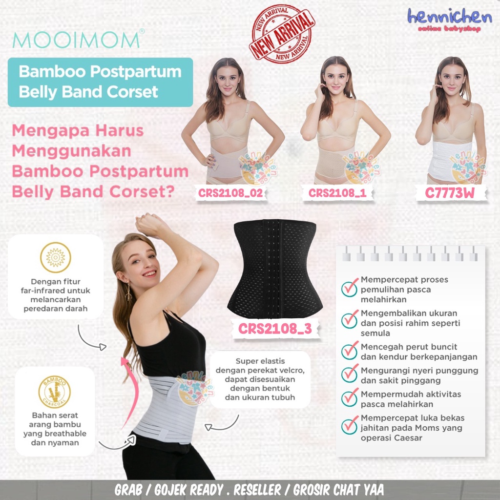 TERLENGKAP MOOIMOM Bamboo Postpartum Belly Band - Korset Melahirkan Normal &amp; Caesar