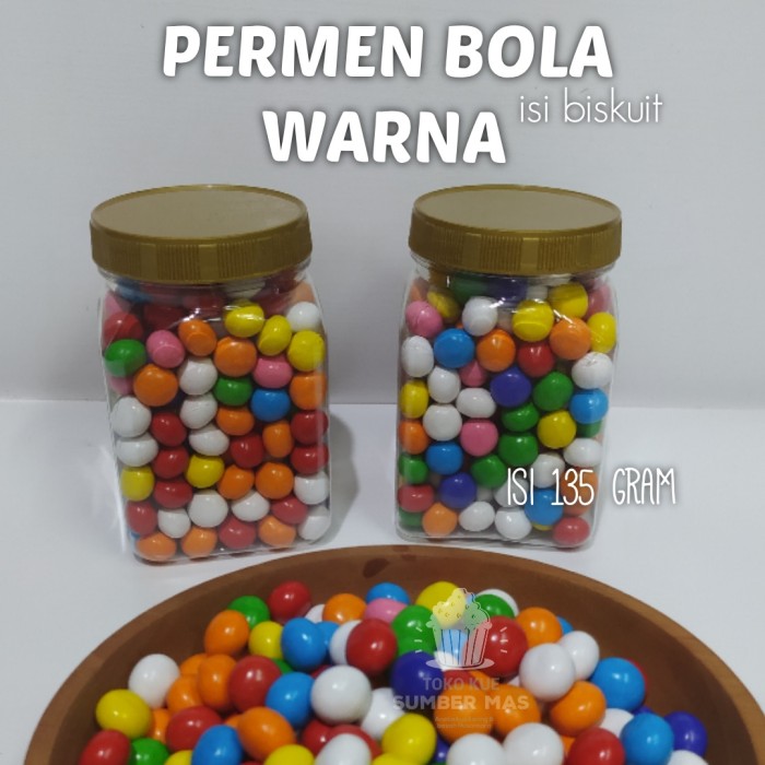 PERMEN BOLA BISKUIT WARNA TERMURAH TERLARIS ISI NETT 135GRAM