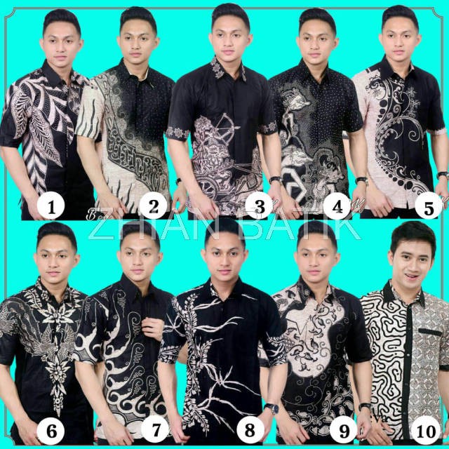 hem batik pekalongan // kemeja batik hitam manis jalu sogan halus // seragam batik bisa cod