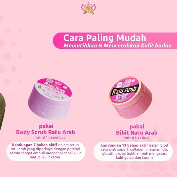 100% ORIGINAL BIBIT RATU ARAB BPOM BODY LOTION PEMUTIH BADAN / LULUR RATU KEMASAAN TERBARU