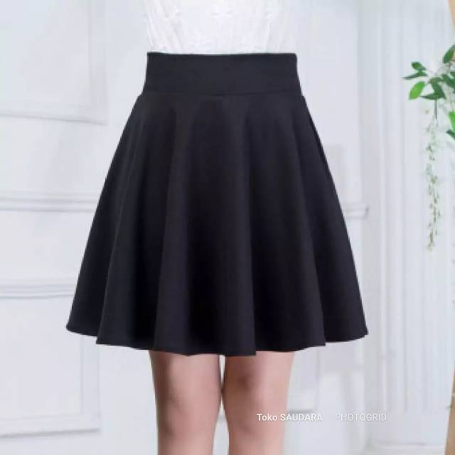 rok A pendek hitam (payung) import