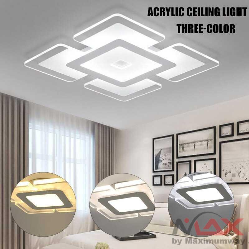 Lampu Hias Plafon Ruang Tamu 3 warna plus Remote Minimalis modern LED Plafon Modern Ceiling Light 16W 20 cm Dimmable Acrylic LED Ceiling Light Home Lamp Modern Elegant Living Room Bedroom Square Acrylic LED Ceiling Light Home Lamp Modern Elegant Living