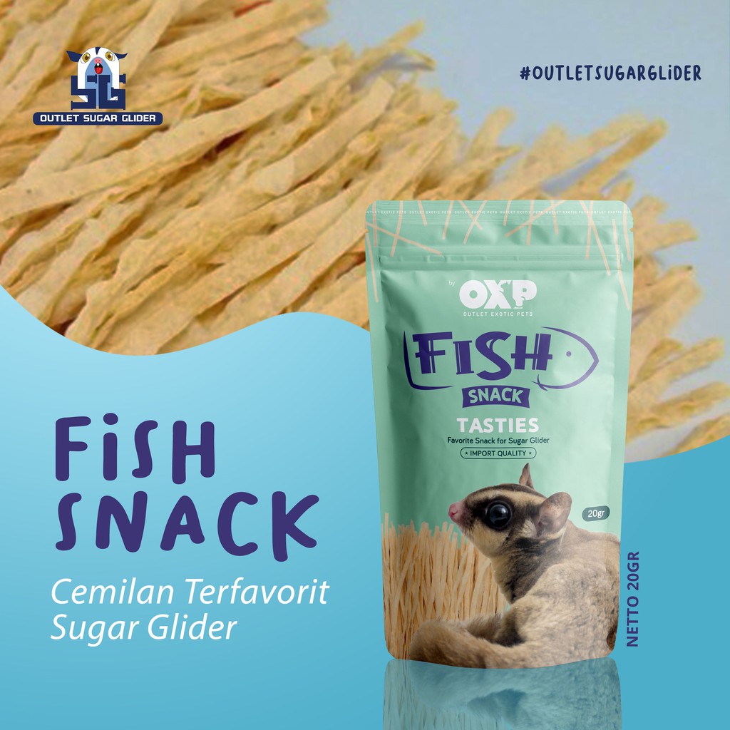 FISH SNACK FAVORIT SUGAR GLIDER / KUCING  20 GR IMPORT