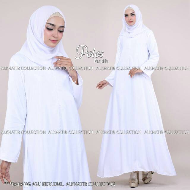 ABAYA PUTIH POLOS ORI ALKHATIB COLLECTION