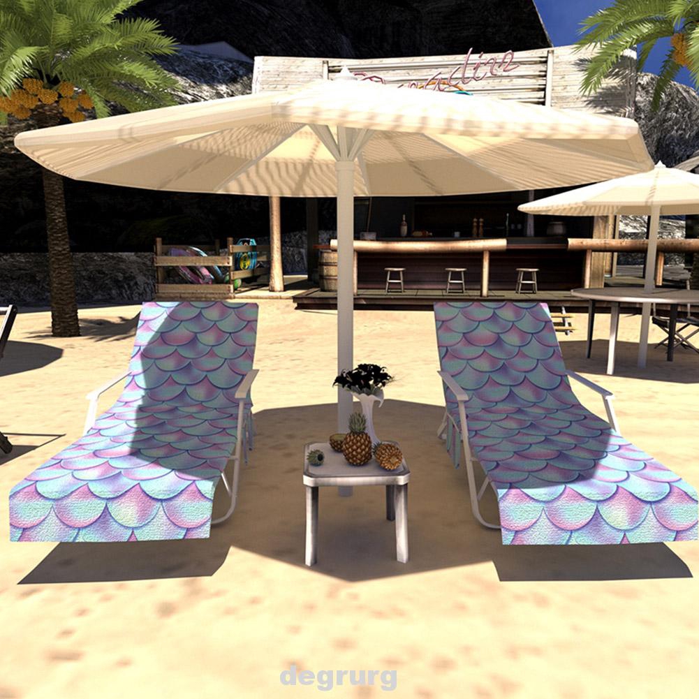 Elastic Summer Pool Outdoor Garden Superfine Fiber No Sliding Beach Lounge Chair Cover Shopee Indonesia