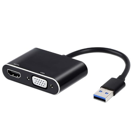 USB 3.0 To HDTV Multimedia VGA Adapter Dual Output Lexcron