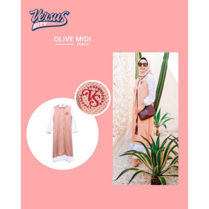 Olive Polka midi Dress Versus City