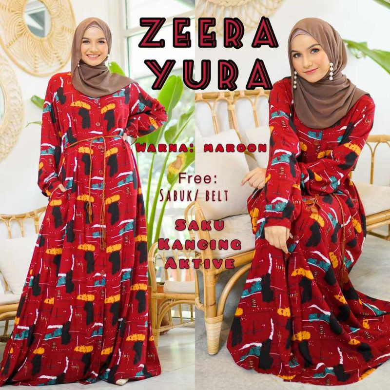 Daster arab ZEERA YURA Dress Rayon Kancing Outher