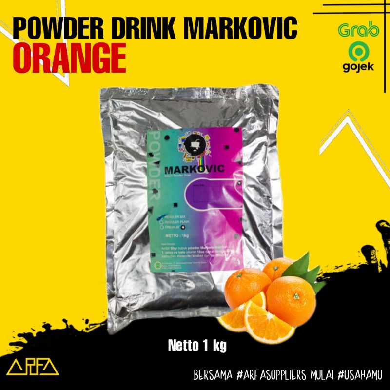 

Bubuk minuman rasa jeruk / orange Markovic 1kg