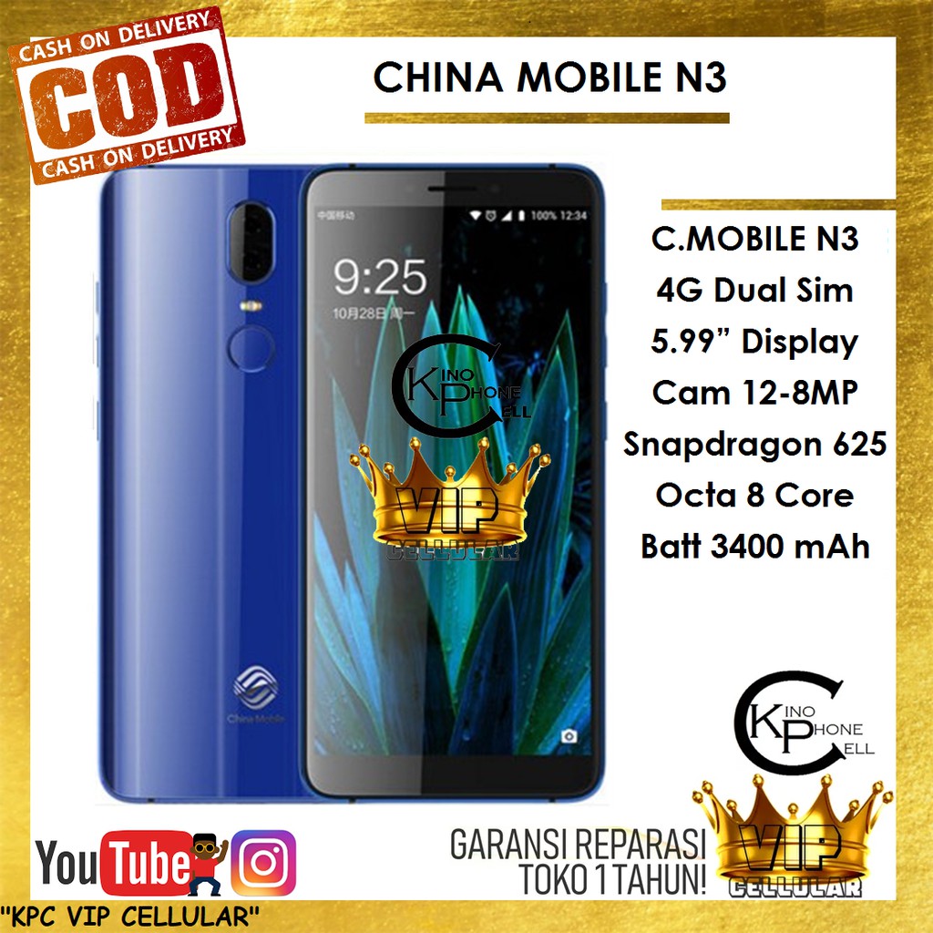 China Mobile N3 M850 32gb Ram 3gb Garansi 1 Tahun Kpc Vip Shopee Indonesia
