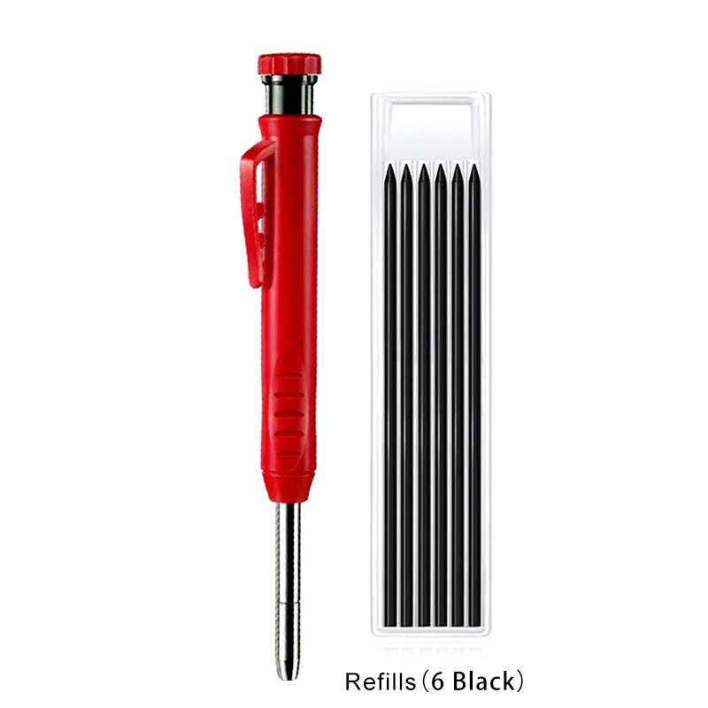 

[BISA COD] BERRYSHOPBAILE Pensil Refill Solid Carpenter Marking Pencil with Refill B15322