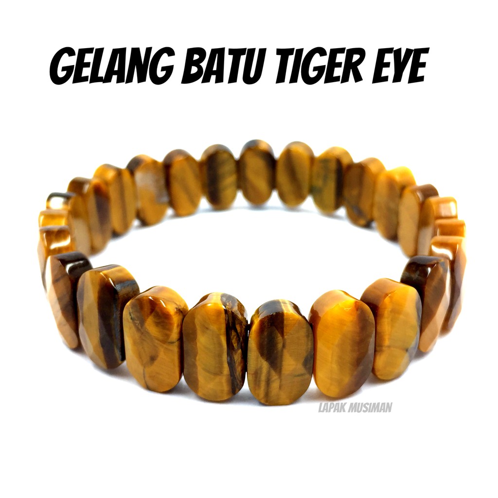 [Bayar di Tempat] GELANG BATU TIGER EYE CUTTING