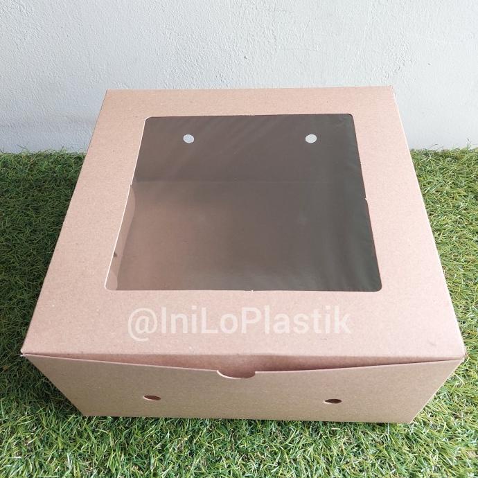 

@1Pack Box Kraft Window 25x25x12 / Dus BK Square Full Laminating Dalam
