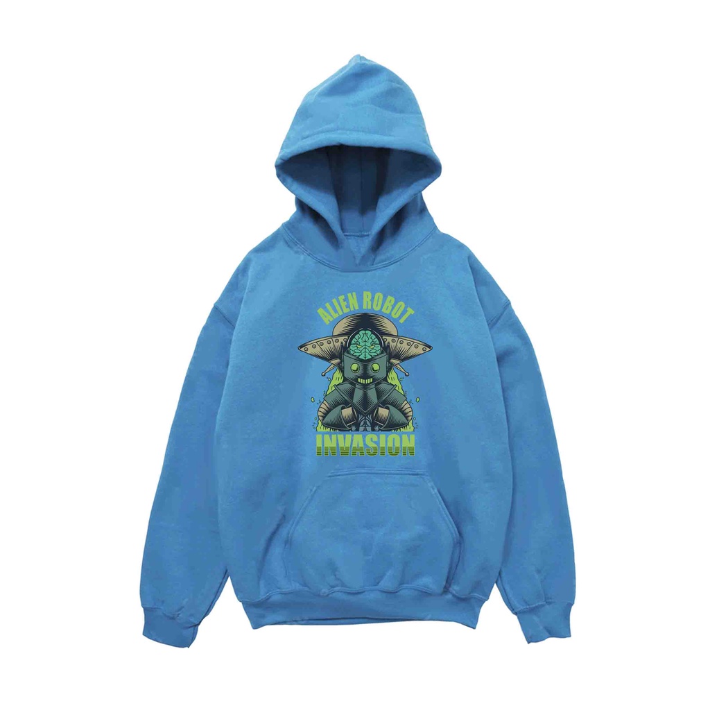 Hoodie Pria Robot Alien Sweater Pria Fleece Size M - XXL