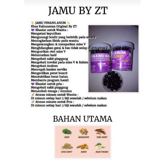 

Jamu Pinang anum BY ZT