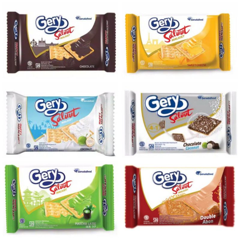 

Gery Saluut Malkist Kotak Pack 110gr Abon, Coklat, Keju, Matcha, Coklat Kelapa Salut, Marie Susu 84gr