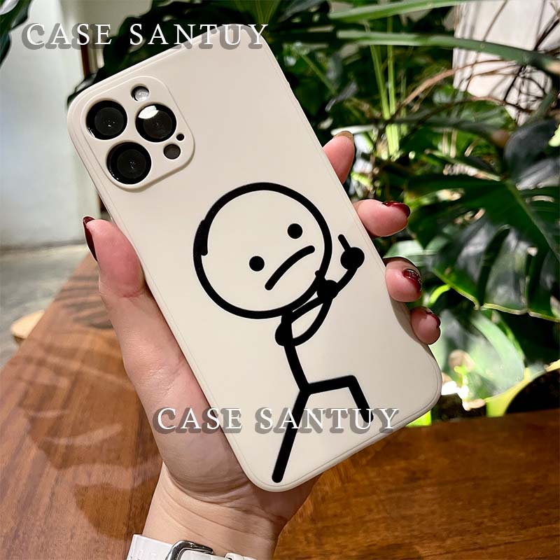 Case Casing Vivo V9 V9 Youth V15 V15 Pro V17 Pro V19 V20 V20 SE V21 4G 5G V23 5G V23E  V25 5G V25E 4G V25 PRO 5G V27 V27E Case Stickman Square Edge Phone Case Cover