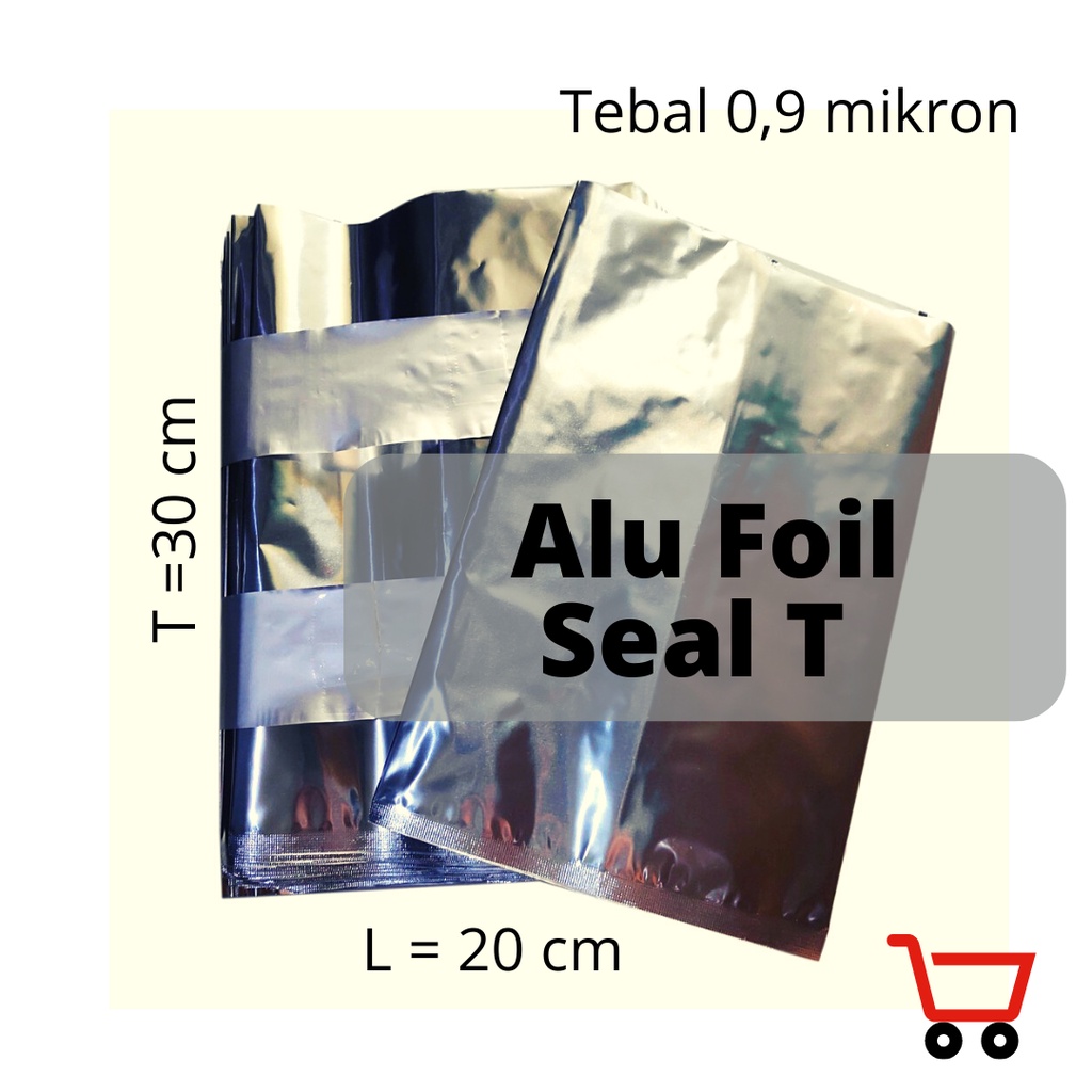 Kemasan Aluminium Foil center seal T - kemasan 20x30cm - Tebal 0,9 | 1 PACK 50 PCS