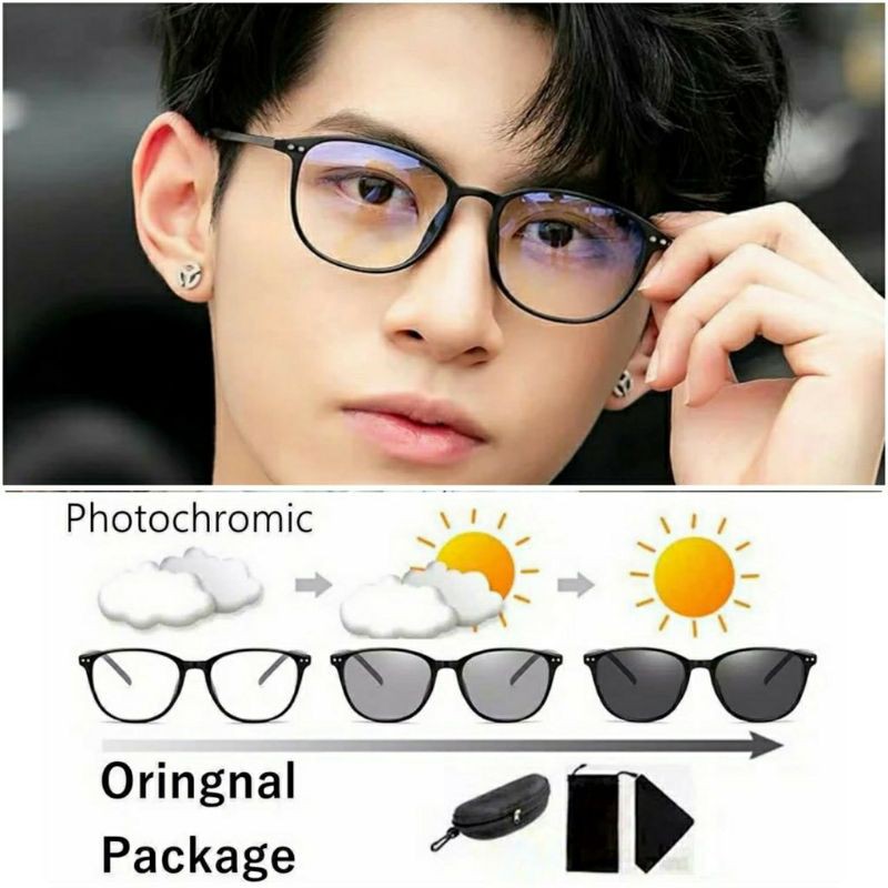 Kacamata Bluecromic photochromic Anti Radiasi Blue ray 6008