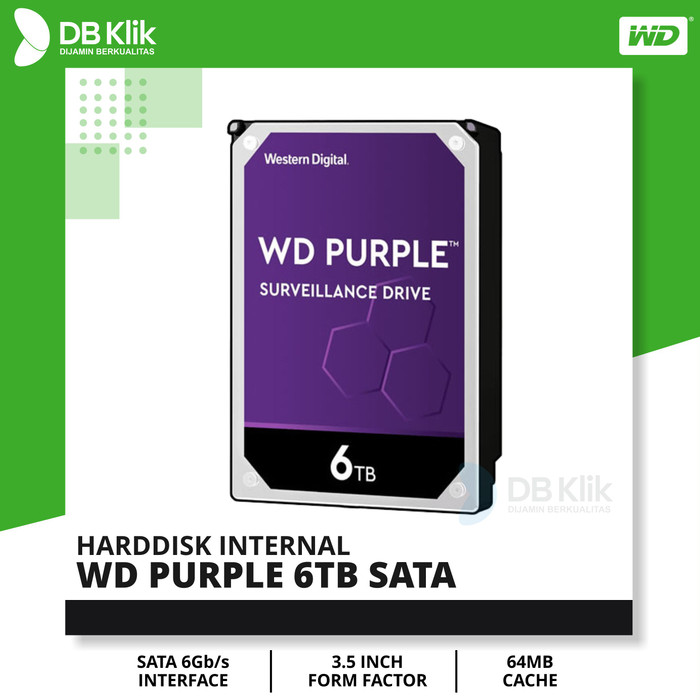 Harddisk WD Purple 6TB 3.5 Inch Sata Khusus CCTV (HDD WDC 6TB Purple)