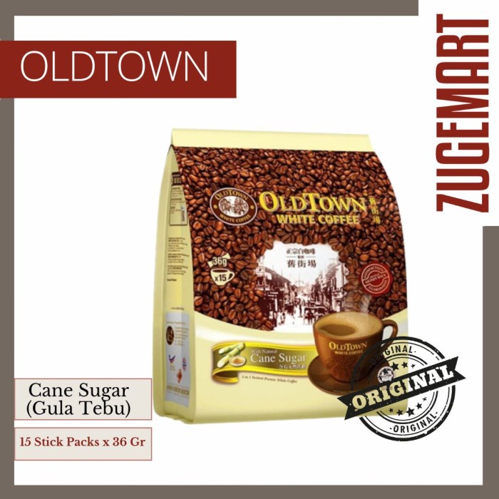 

Old Town White Coffee Cane Sugar / Gula Tebu - Kopi 15Sch x 36gr