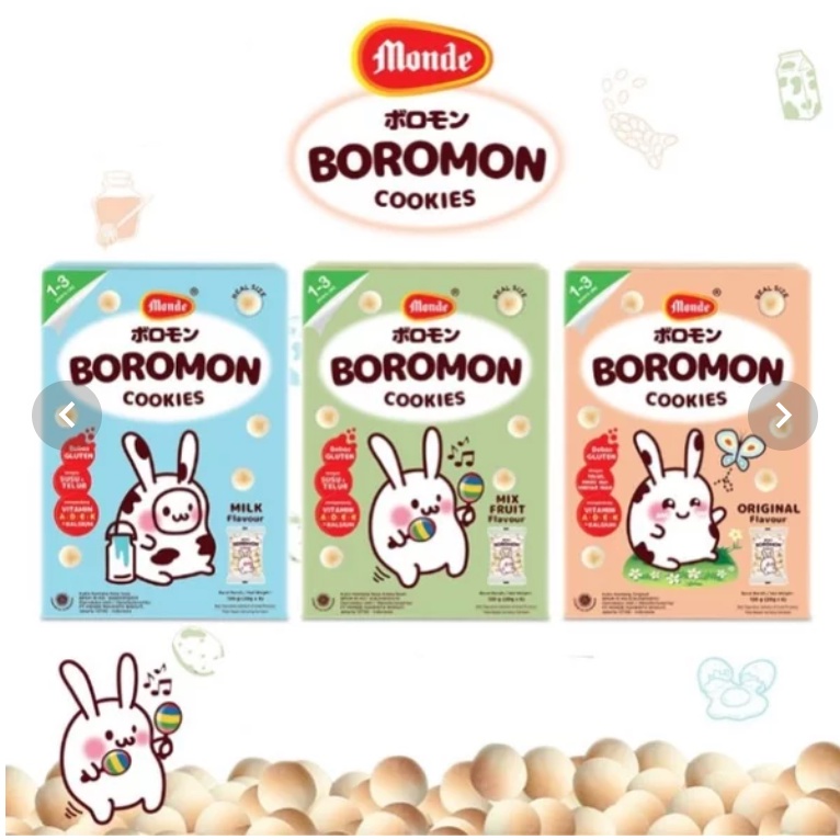 

Monde Boromon Cookies 20gr - ORIGINAL / MIX FRUIT / MILK