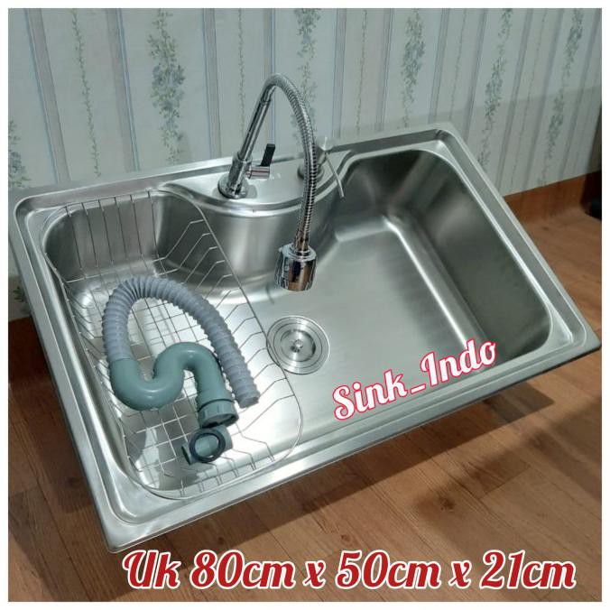 Bak Cuci Piring Stainless 1 Lubang Kitchen Sink Westafel Cuci 80Cm Storeterupdate