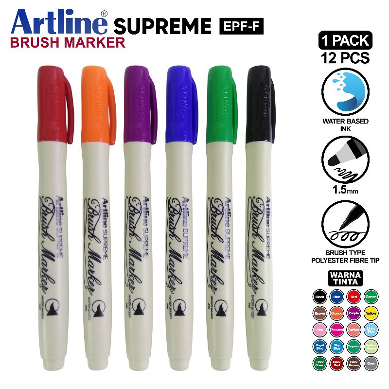 

Artline spidol supreme brush marker EPF F