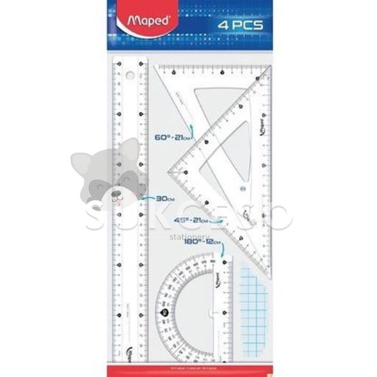 

Maped 4 Piece Geometry Penggaris Set Busur Segitiga Set Besar 242830