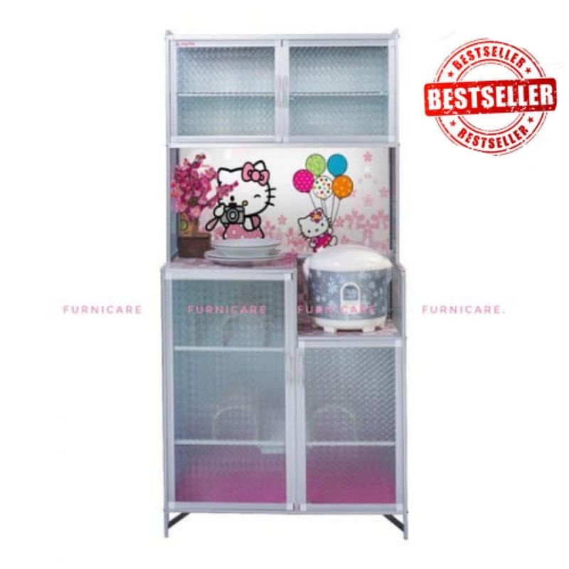 Lemari Piring Aluminium 2 pintu / Rak dapur Full Alumunium Bandung Padalarang Cianjur Sukabumi