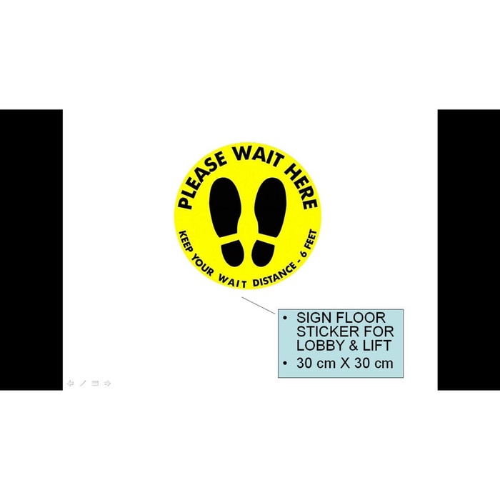 

SIGN STICKER LANTAI FLOOR KEEP YOUR WAIT DISTANCE UK 20X20CM ANTRIAN