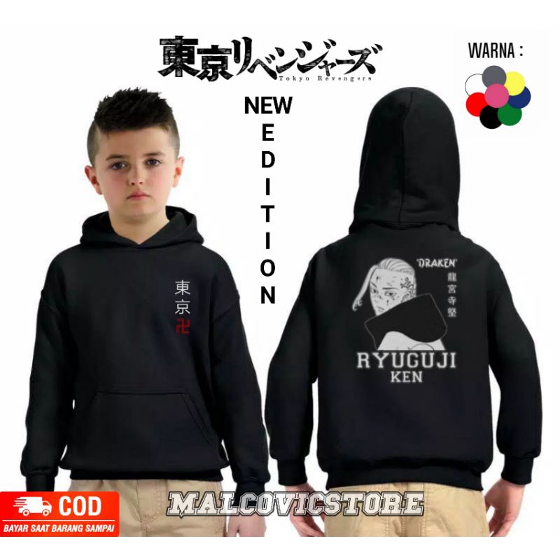 sweater hoodie anak Tokyo Revengers Draken/Jaket Anime Anak Unisex Draken Ken