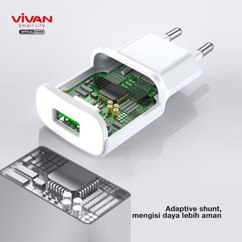 Charger Vivan Original Power Oval 3.0A Type C Fast charging 3.A(18watt Vivan)