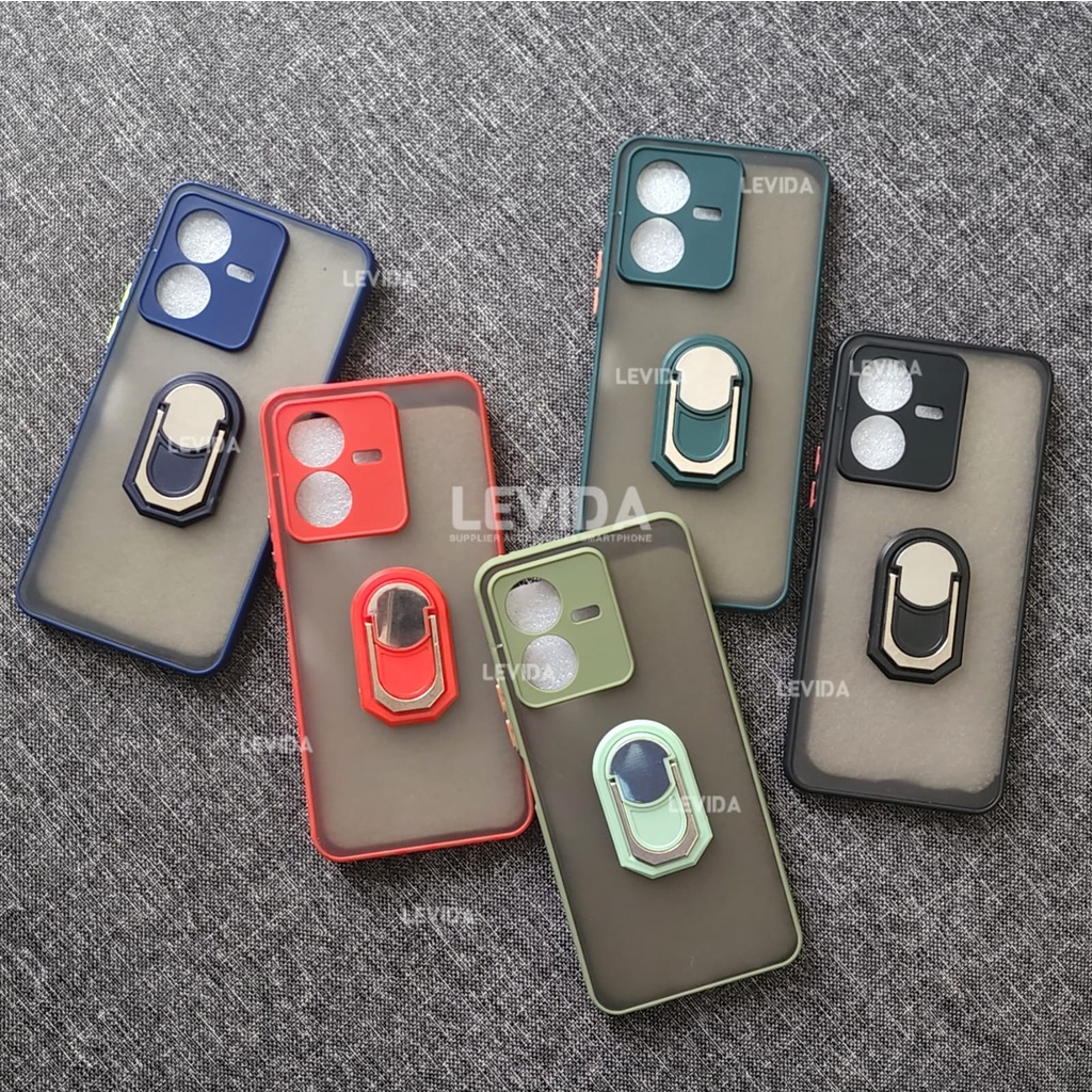 Vivo Y22 Vivo Y35 Case Dove Ring Stand Case Dove Matte Protek Kamera