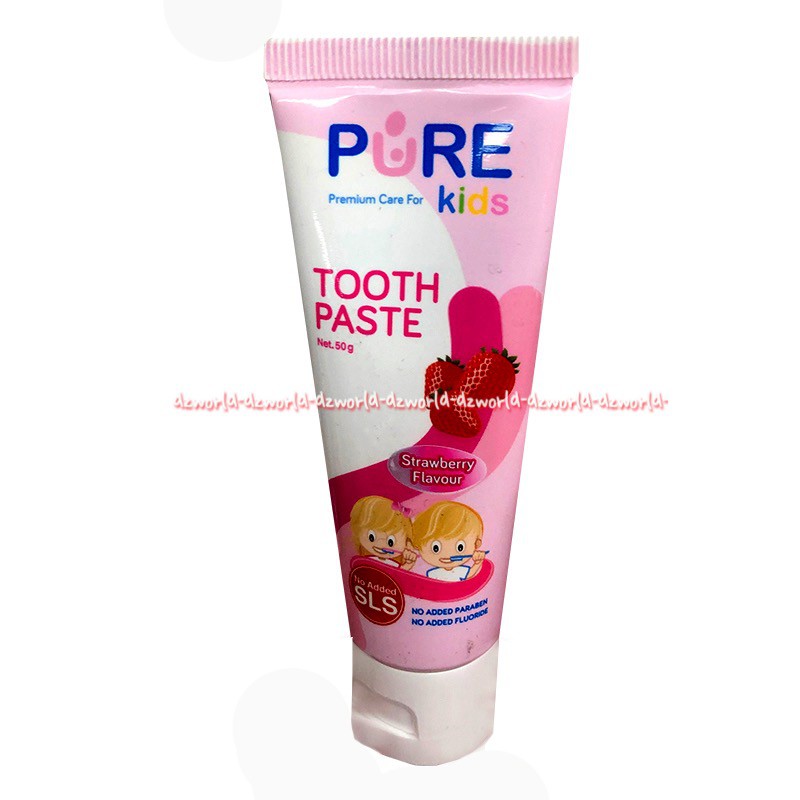 Pure Kids Tooth Paste 50gr Banana Strawberry Flavoure Odol Pasta Gigi Purekids Pure Kid Pisang Purekids