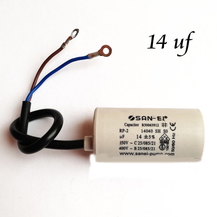 14 uf / 450 V SAN-EI Capacitor / Kapasitor Bulat / Capasitor Pompa Air