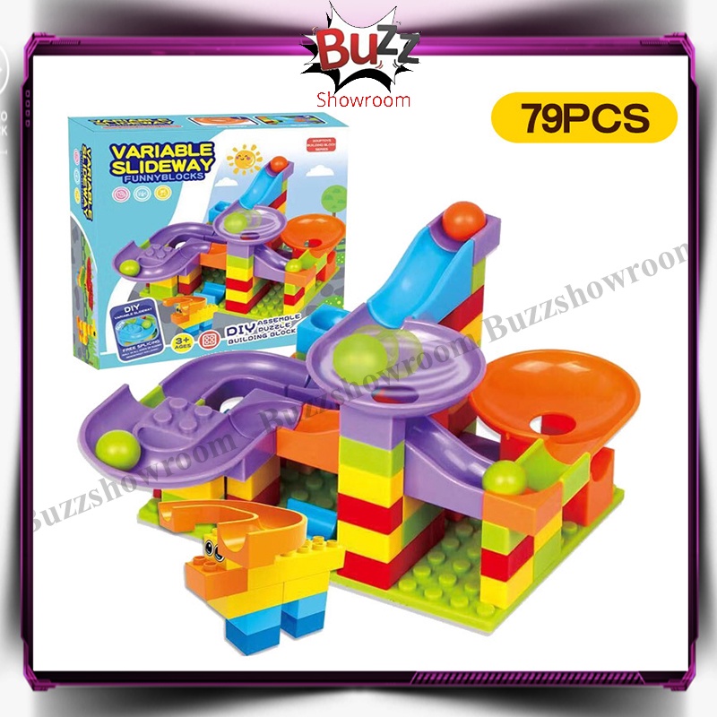 Slide Ball 79 Building Blocks Mainan Edukasi Maze Ball Marble Run