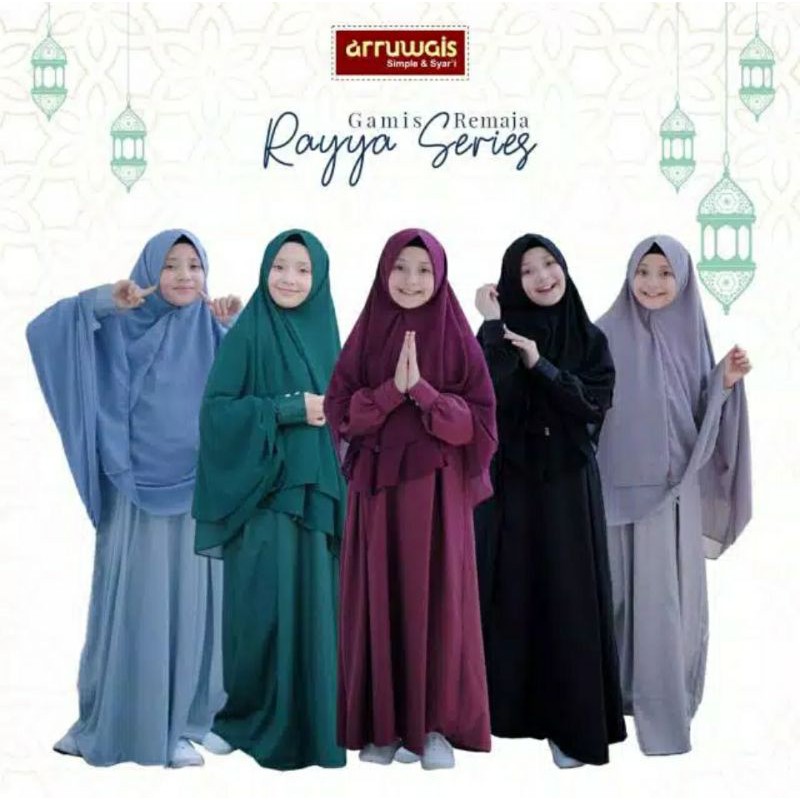 ARRUWAIS GAMIS SET SYARI ANAK DAN REMAJA RAYYA BERCADAR