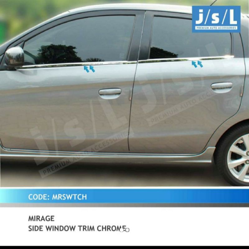 list kaca samping mobil Mirage/ side window trim chrome jsl