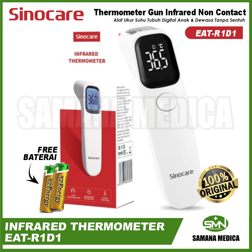 THERMOMETER Infrared Thermogun Sinocare AET-R1D1 Alat Ukur Suhu Tubuh Tanpa Sentuh ORIGINAL harga PROMO