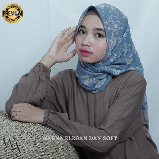 HIJAB CANTIK HANA BY WEARMOURA WARNA  BLUE YANG  ELEGAN 