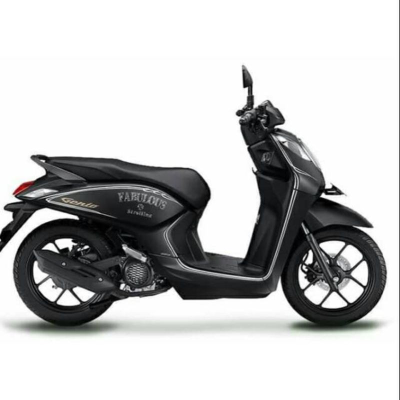 striping sticker lis body motor standar  honda Genio fabulous hitam