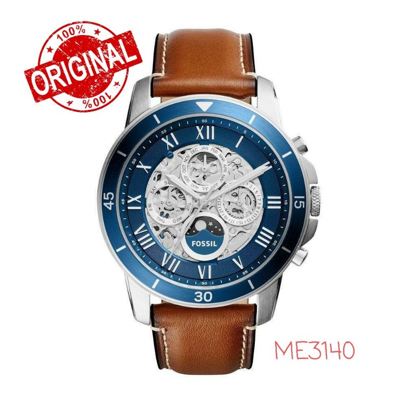 JAM TANGAN PRIA WANITA | RANTAI | KULIT | KARET | MURAH | F0*SIL ME-3140 ORI AUTOMATIC STRAP LEATHER