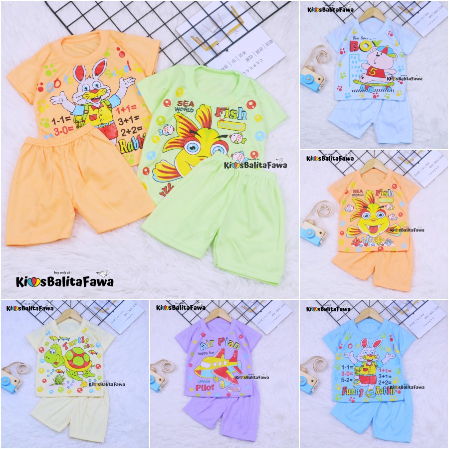 Saka Baby Setelan Uk. Bayi 0-12 Bulan / Born Baju Tidur Anak Lengan Pendek Perempuan Laki Pakaian