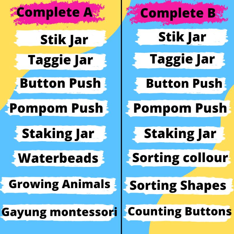 Mainan Edukasi Busy Jar 8 in 1 Montessori Sensory Play Anak Balita Termurah Terlengkap